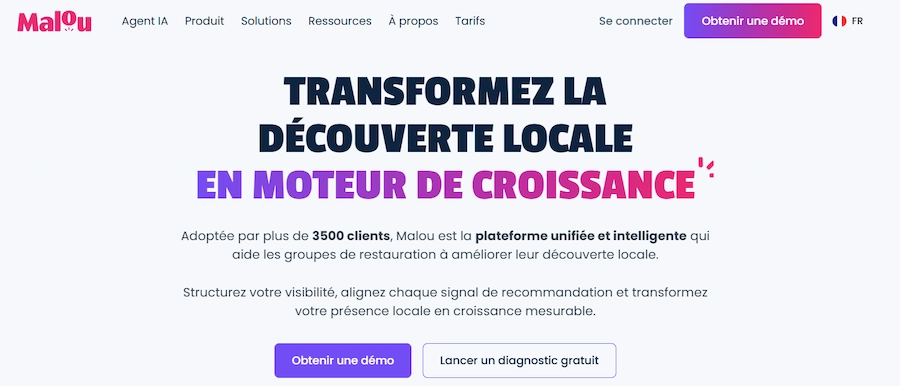 Présentation d'une capture d'écran du site de Malou