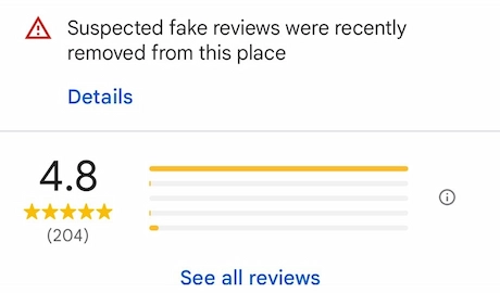 Message de détection de Bot avis Google par Google