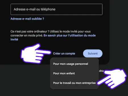 Créer un compte Google pour créer une fiche Google Business Profile