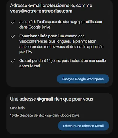 Choisir entre deux options pour créer une fiche Google Business Profile