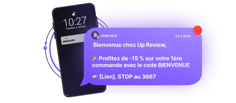 Exemple de campagne SMS marketing de bienvenue