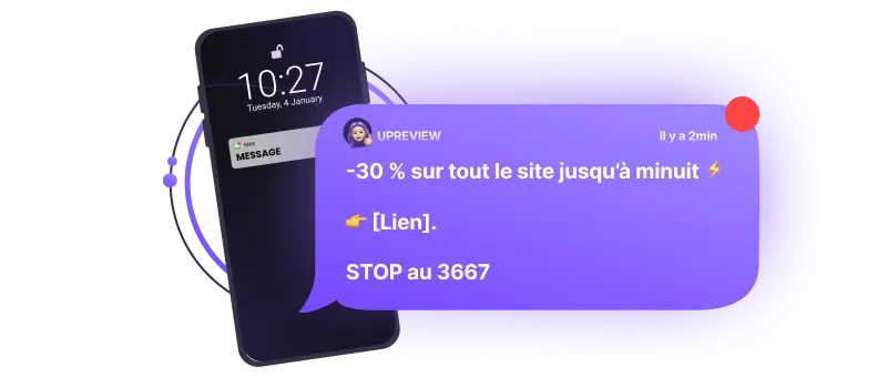Exemple de campagne SMS marketing d'offre flash