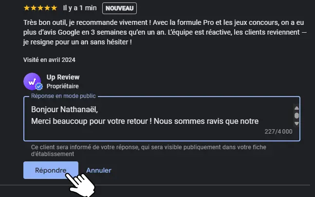 Répondre aux avis clients pour optimiser sa fiche Google Business Profile