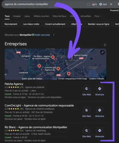 Le Local Pack pour optimiser sa fiche Google Business Profile