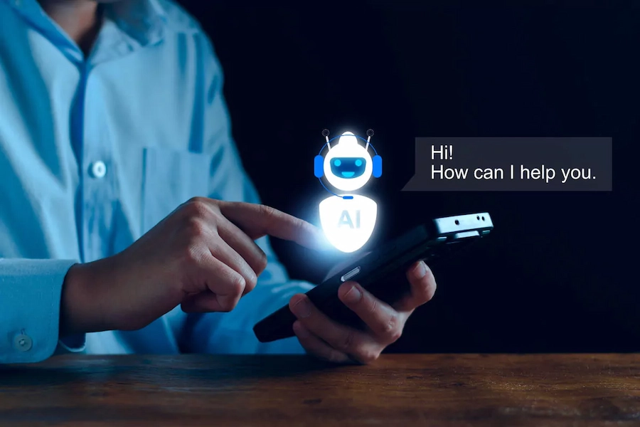 Illustration d'un chatbot en action avec un client utilisateur