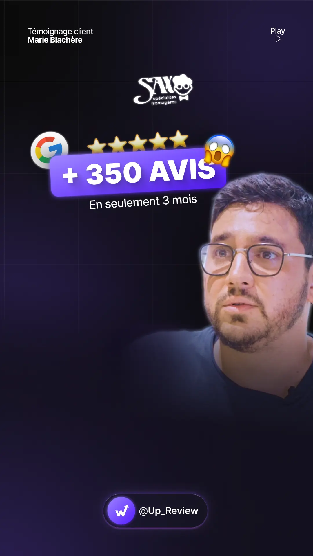 Miniature de la vidéo témoignage de Sax Spécialités Fromagères : +350 avis Google en seulement 3 mois