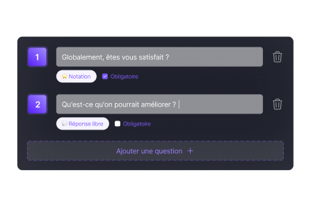 Éditeur de questions d'enquête Up Review