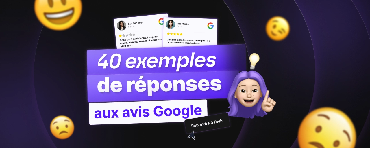 Couverture du PDF : 40 exemples de réponses aux avis Google