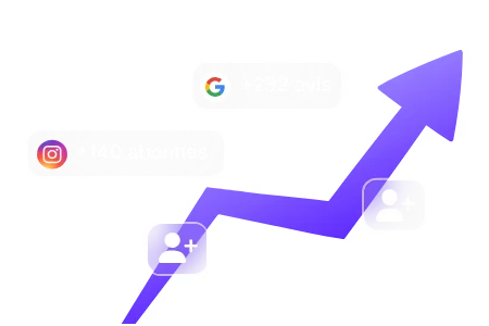 Courbe de progression des avis Google et des abonnés